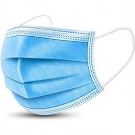 SAS ELM100 DISPOSABLE FACE MASK 50-PACK LIGHT BLUE 3-PLY CONSTRUCTION